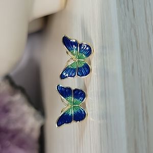 Enamel Butterfly Stud Earrings